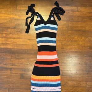 Gianni Bini Colorful Striped Ribbed Bodycon Dress